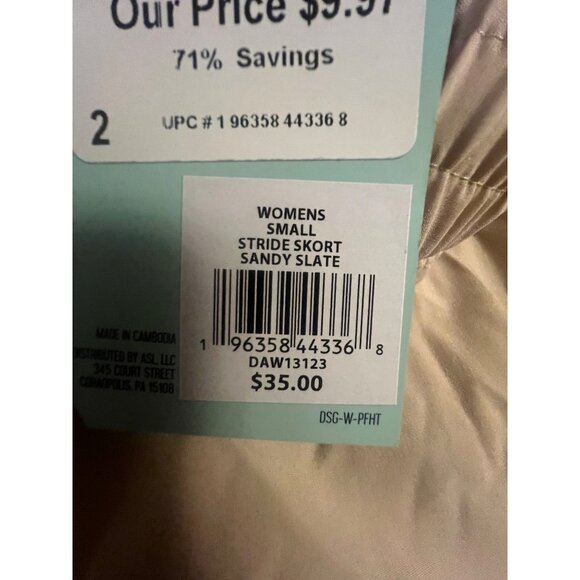 DSG Beige Mid-Rise Stride Skort With Built-In Shorts Size S - Picture 7 of 9